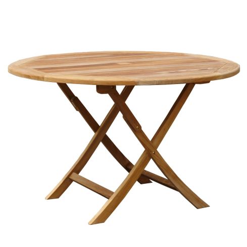 DAISY skladací okrúhly stôl priemer 120 cm z teakového dreva