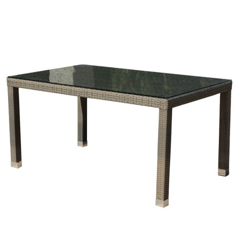 MEZZO ratanový záhradný stôl so sklom 90 x 150 cm