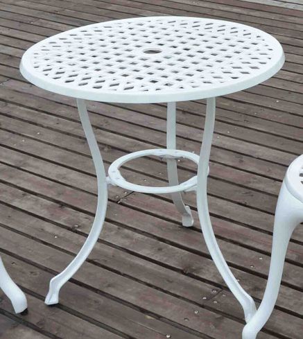 ROSE kovový balkónový stôl priemer 60 cm biely