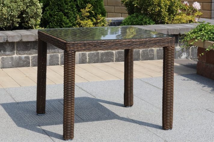SIENA BROWN ratanový záhradný stôl 90 x 90 cm